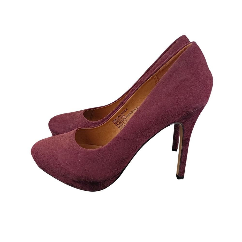 XOXO Dasia Burgundy Faux Suede Platform Pumps Heels Womens 10M Wine